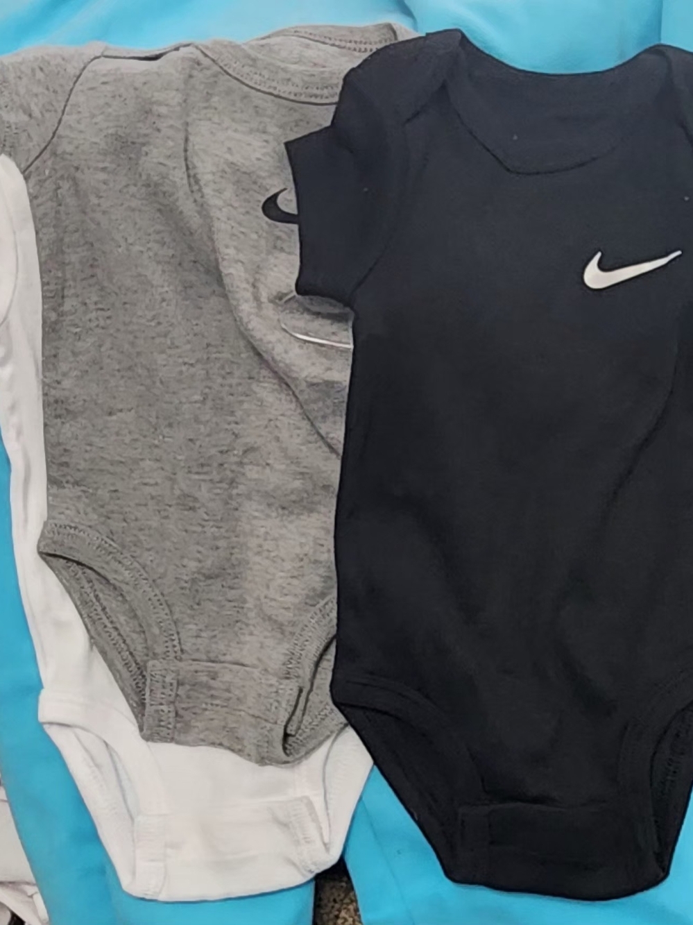 Nike Baby Boys Black, Gray & White One-Piece Bodysuit Set